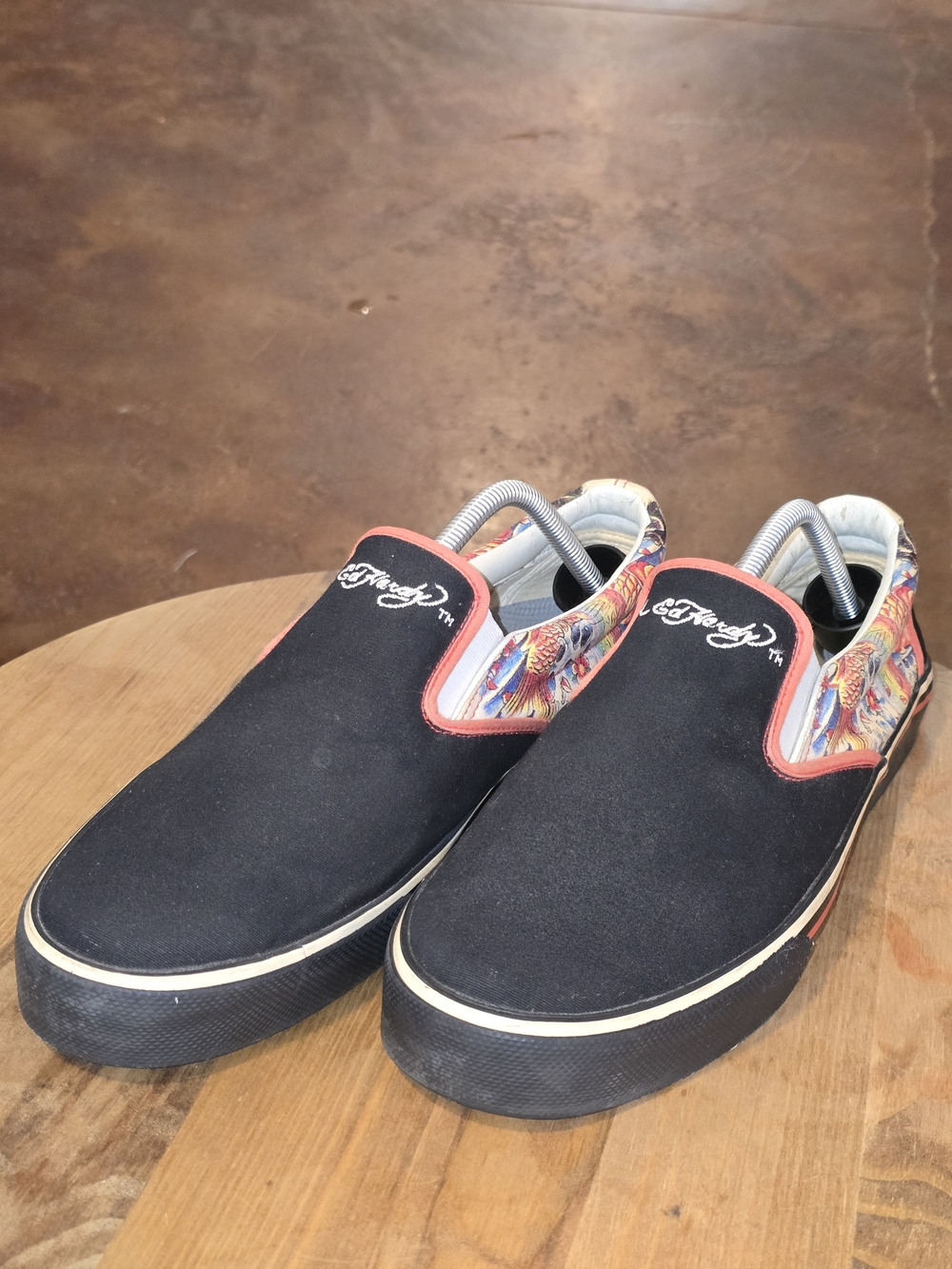 Ed Hardy Y2K Koi Fish Tattoo Canvas Slip-On Sneakers Men's 11